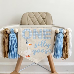 One Silly Goose Banner, First Birthday Decorations, High Chair Banner, Silly Goose Birthday, One Banner, Cake Smash Decorations - Etsy