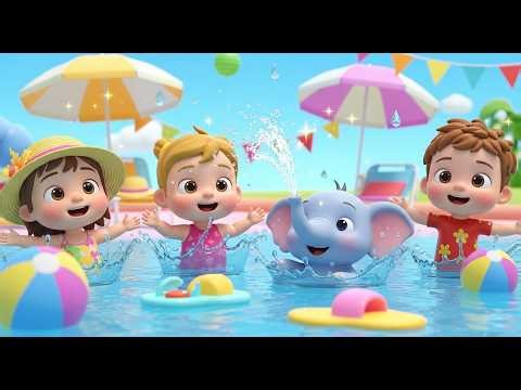 Elephant Splash Pool Song Summer Fun | Cute Elephant Kids Song | Nursery Rhymes for Toddlers 🐘💦