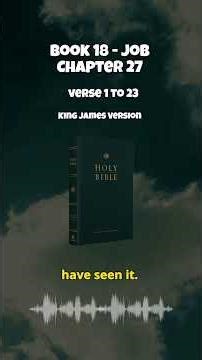 Bible Book 18 Job Chapter 27 Verse 1 To 23