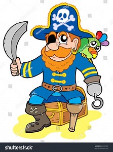 Pirate Sitting On Treasure Chest Vector Stock Vector (Royalty Free) 26532385 | Shutterstock
