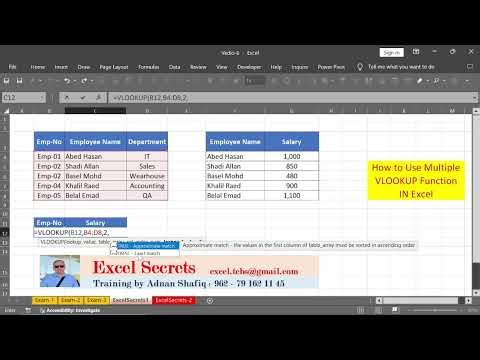 How to Use Multiple VLOOKUP Function IN Excel