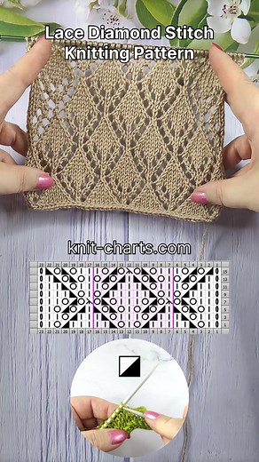 Lace Diamond Stitch Knitting Pattern Guide