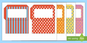 Editable Patterned Word Card Pockets