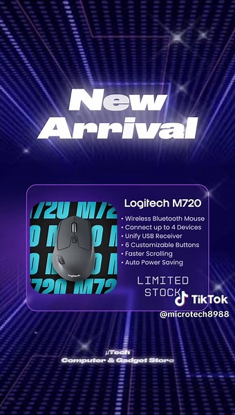 Logitech M720 Triathlon #Logitech #triathlon #wirelessmouse #bluetoothmouse #μTech #Gadget #Computer #Accessories