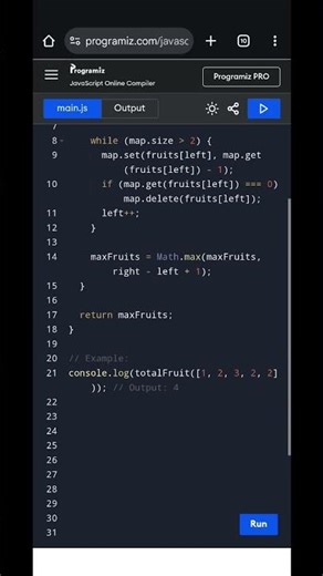 🍎 Fruit Into Baskets Problem | Sliding Window Explained in 60s | JavaScript LeetCode
