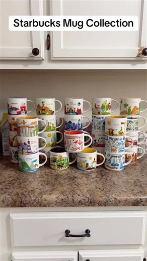 Kristin | The Gold Project on Instagram: "Starbucks mug collection #starbucks #starbucksmugs #mugcollection"