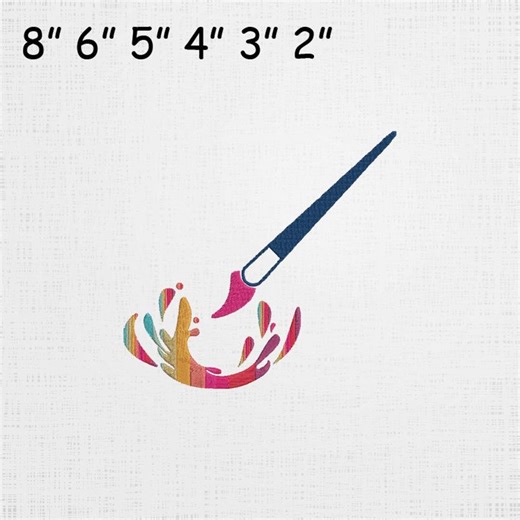 Brush Embroidery - Painting Brush Pattern - Water Color Brush Machine Files - 6 Sizes - Etsy