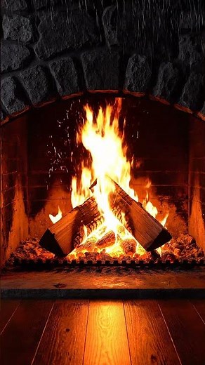 Rainy Night Fireplace 🌧️🔥 | Cozy Rain & Fire Sounds for Sleep
