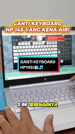 Ganti keyboard HP 14S yang kena air!?💻💦 . . . #servicelaptop #keyboard #laptop #sparepart #hp