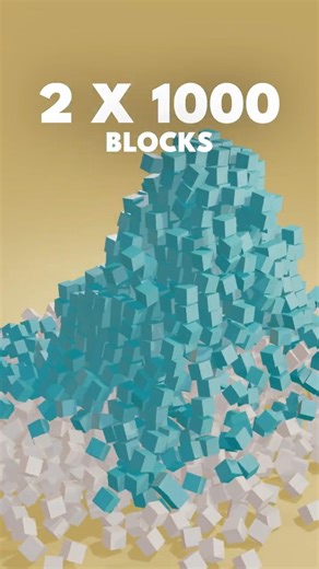 2 Cubes Collide → 8 to 1,000 Blocks