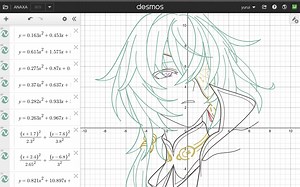 【Desmos函数|那刻夏】用170行数学表达式绘制那刻夏老师！