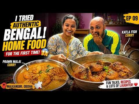 I Tried Authentic Bengali Home Food for the FIRST Time! 😱🍤 Prawn Malai Curry & Katla Fish EP 09
