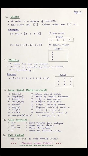 Basic MATLAB Commands #shortfeed #shortsvedio #youtubesearch #trending#matlab