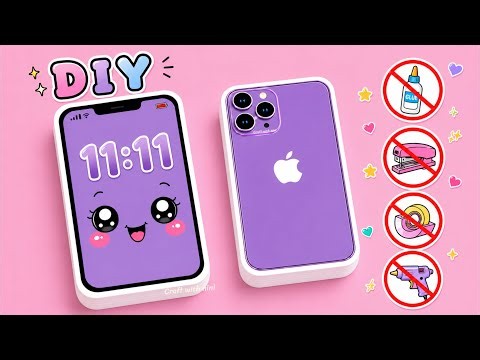 DIY cute mini phone notebook / no glue no tape craft / easy paper craft / cute art stationery
