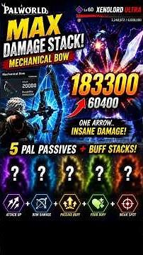 How Much Damage Can One Arrow Do? #palworld Mechanical Bow Damage Stacks