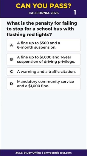 🛑 $1,000 FINE! Don't Make This Mistake! | CA DMV Hard Q12 #shorts2026