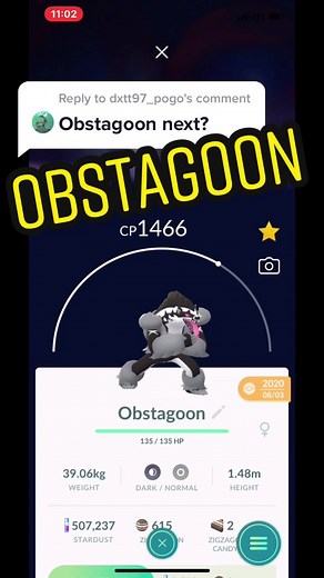 Obstagoon Best Moveset for Pokémon GO Battles