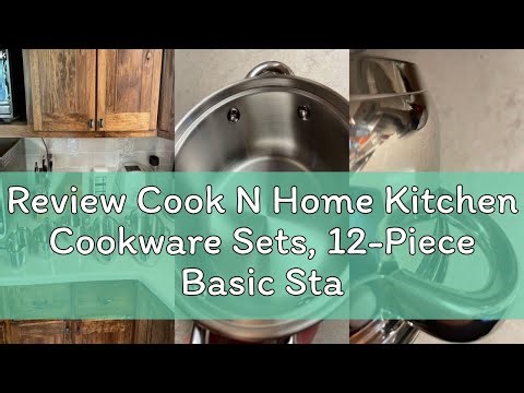 Review Cook N Home Kitchen Cookware Sets, 12-Piece Basic Stainless Steel Pots and Pans, Silver