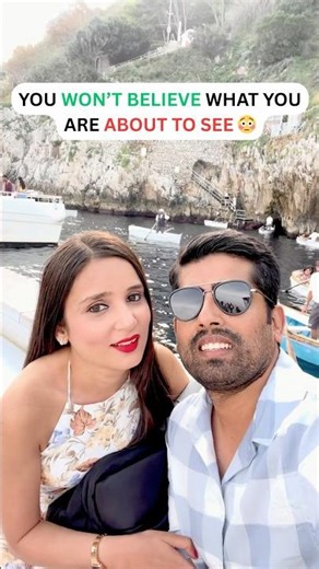 This is the Blue Grotto — a magical sea cave hidden inside the cliffs of Capri Island, Italy 🇮🇹