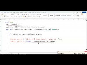#BEC657c Program on Arduino to subscribe to the MQTT broker for receive temperature data