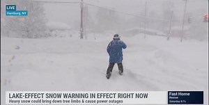 60K views · 2.3K reactions | We're LIVE with the latest on this lake effect snow! Jim Cantore is waist-deep in it in Hamburg, New York: | The Weather Channel | Facebook