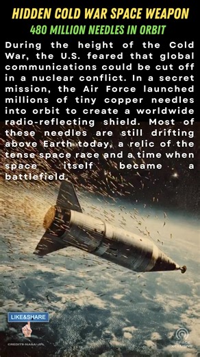Did You Know? The U.S. Released Millions of Needles Into Space! In the 1960s, the U.S. Air Force launched millions of tiny copper needles into orbit to create a global communication shield. Most needles are still floating in space today, forming one of the earliest man-made orbital debris clouds. #ProjectWESTFORD, #SpaceHistory, #ColdWarSecrets, #ArtificialRing, #CopperNeedles, #USAirForce, #OrbitalDebris, #SpaceTech, #DidYouKnow, #ScienceFacts, #SpaceMystery, #EarthFromSpace, #SpaceInnovation, 