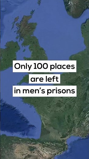 Only 100 spaces are left in men's prisons in England and Wales