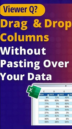 Move Excel Columns INSTANTLY Without Copying! 🚀