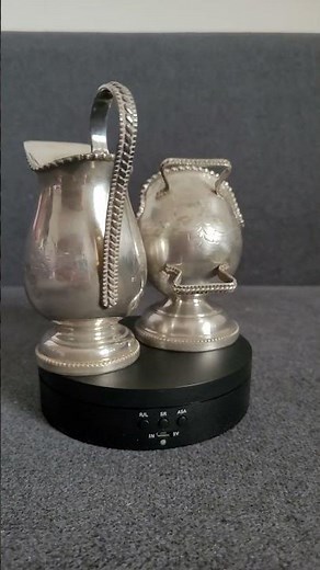 ANTIQUE SILVER PLATED SUGAR BOWL AND CREAMERS WITH HAND ENGRAVING