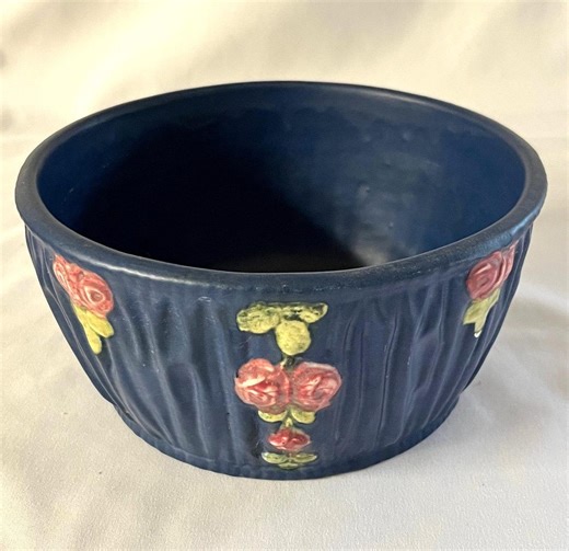 Antique Weller Pottery 1915-1920 Blue Drapery 3.5"x7" Bowl or Vase - Etsy