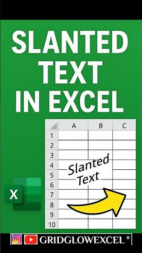 How to Create slanted text #excelforbeginners #excelfunctions #spreadsheetmagic #excelshorts #excel