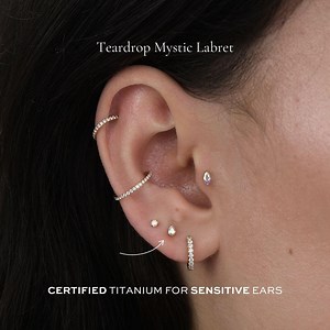 Teardrop Mystic Threadless Labret | 16g | ASTM F136 Titanium | Implant Grade, Hypoallergenic, Waterproof, Tarnish Free - Etsy UK