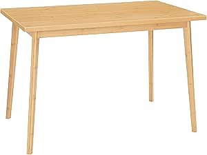 HOOBRO Dining Table, Bamboo Dining Room Table for 4-6, 47.2" Rectangle Kitchen Table, Easy to Assemble, for Dining Room, Living Room, Office, Kitchen, Apartment, Natural YL120CZ01