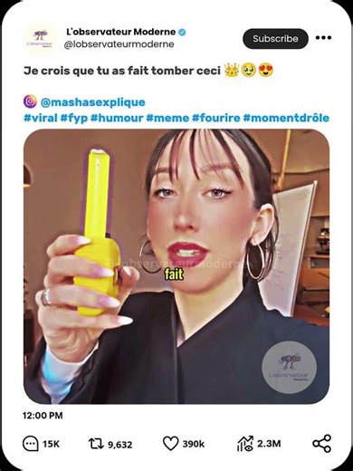 Je crois que tu as fait tomber ceci 👑🥹😍