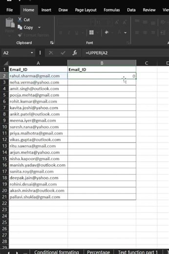 Upper Text function Part 3 in excel #excel #excelbasics #exceltips #text #function #exceltricks