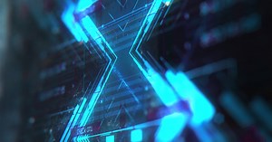 Digital Glitch Logo Opener with Futuristic Neon Style