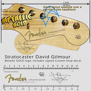 Fender Stratocaster David Gilmour - Waterslide Decal - Metallic Gold Logo - Etsy Australia