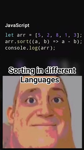 Sorting an Array in Different Programming Languages 🤯#coding #programming #techshorts