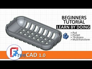 FreeCAD 1.0: 3D modeling for beginners PartDesign: Pad, Pocket, Thickness, MultiTransform