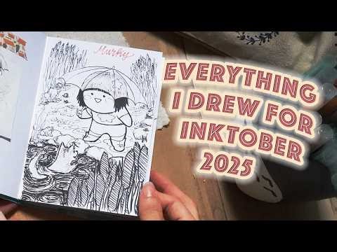My First Inktober! DIY Sketchbook & Beginner Art Vlog