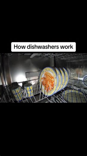 Engineering | Science | Technology on Instagram: "Ever wondered what actually happens inside a dishwasher? 🤔🍽️ Once you load it up, hot water fills the machine and mixes with detergent. Powerful spray arms spin and blast away grease and food from every angle. After the dirty water drains out, fresh water comes in for a deep rinse, and a final hot cycle helps sanitize everything. The drying phase uses heat or condensation to leave your dishes clean, dry, and ready to use—using less water than w