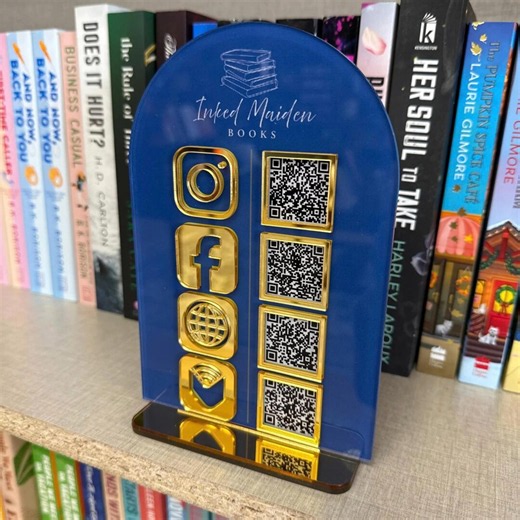 Custom QR Code Acrylic Sign for Café or Restaurant, Scan to Pay Counter Display With 3D Icons - Etsy