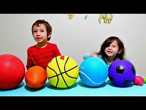 Learn Colors and Different Sport Ball Names with Colored Basketball for Toddlers and Children