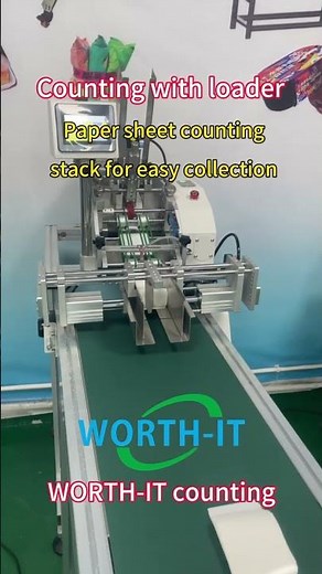 Paper sheets auto counting with collector loader high speed #friction #feeding #counting #machine