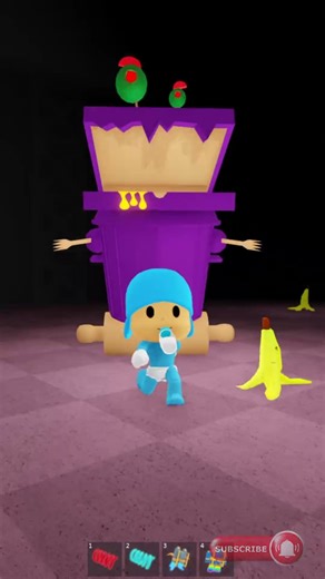 What did Pocoyo do to make the trash can chase after him? #escape