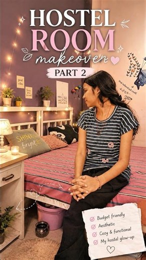 🌸Transforming My Boring Hostel Room ||Part 2 #hostelroom #shorts #explore
