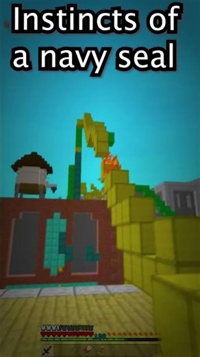 Trying Navy SEAL Training in Minecraft #minecraft #challenge #shorts