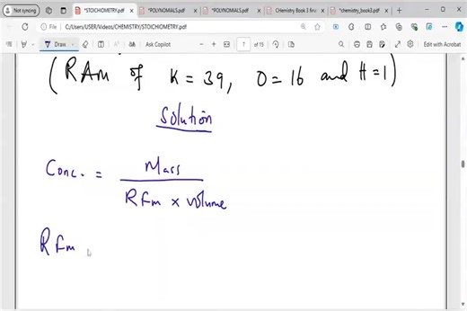 CHEMISTRY LESSON CONCENTRATION FOR FULL LESSONS PLEASE JOIN OUR ONLINE CLASSES #0991919328# | Winners Online School Main Page