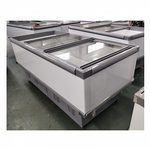 [Hot Item] Top Sliding Glass Door Commercial Refrigerator Display Chest Freezer Island Deep Freezer