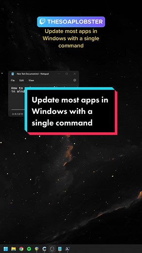 How to update most applications in Windows with a single command. Close all open apps (and save any work you might have going on) before using the command for it to work without issue. This command will only work if you have Windows Package Manager installed. #optimizepc #pcoptimize #gamingpc #pcgaming #techtok #techtalk #powershell #windows10 #windows11
